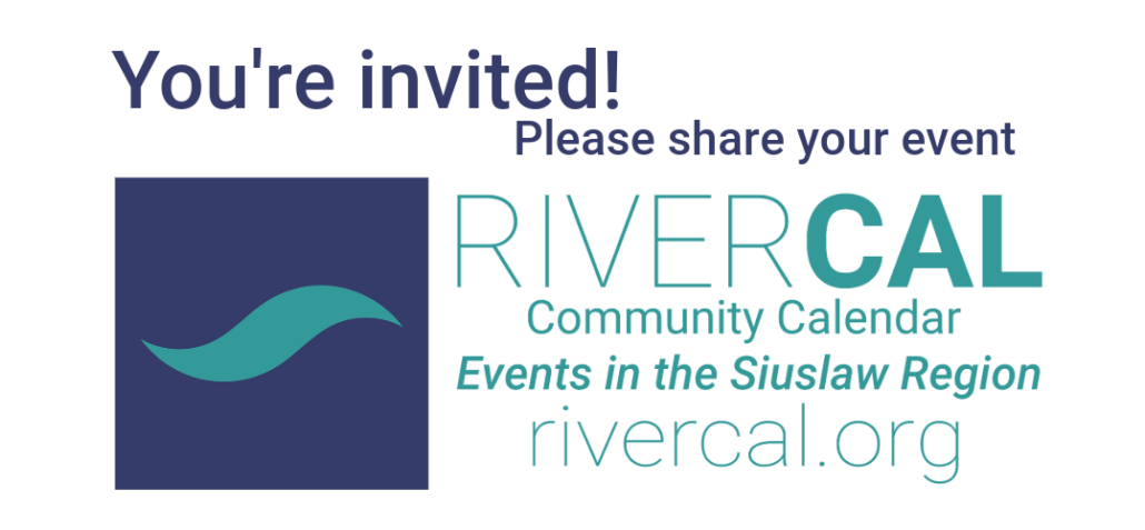 You're invited - please share your event on RiverCal - with blue square logo and teal river icon